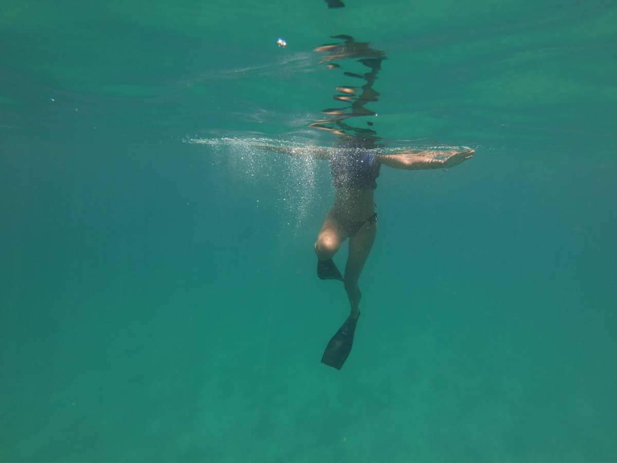 brazil woman diving flippers swimming during daytime person
